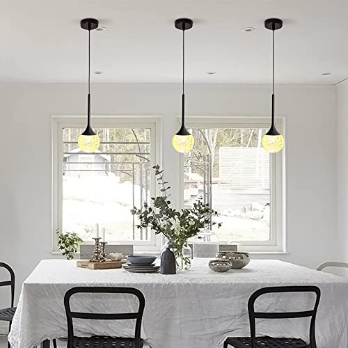 Masivel Rgb Led Pendant Light With Remote Control, Modern Matte Black Teardrop Mini Chandelier, Premium Bubble Crystal, Ceiling Pendant Lighting For Kitchen Island Dining Room Bar #TOP6