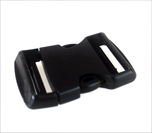 Plastic Side Release Buckle 2 Inches Webbing Strap Clasp Black Pack Of 2 #TOP3