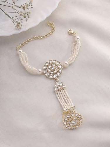 Pearl and Kundan Combo Hathphool