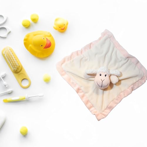 Image of Sheep Security Blanket: Soft, Gender Neutral Baby Loveys for Boys and Girls, Snuggle Toy Stuffed Animal, 12 Inch