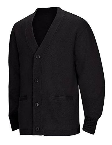 Classroom Big Boys' Uniform Youth Unisex Cardigan Sweater, Black, X-Large