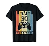 Level 30 Unlocked Shirt Funny Video Gamer 30th Birthday Gift T-Shirt