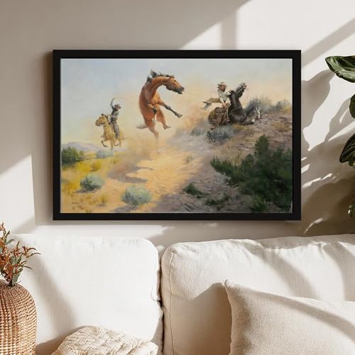 Impression sur toile WCYB Jerked Down œuvre western Charlie Dye avec cadre - 7