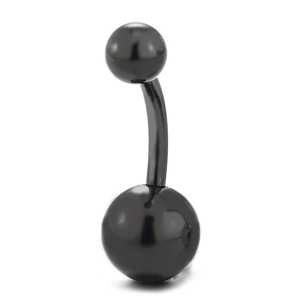 iMETACLII Negro Acero Quirúrgico Joyas para el Cuerpo Piercing Ombligo Vientre Botón Anillo Barbells