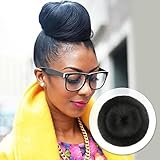 GLAM21USA Hair Bun Chignon Bun Hair Piece Messy Bun Hair Donut Hair Bun Claw Clip In Updo Ponytail Hairpiece Synthetic Hair, Sweet Rolls (Classic Glazed (Large), 1 - Jet Black)