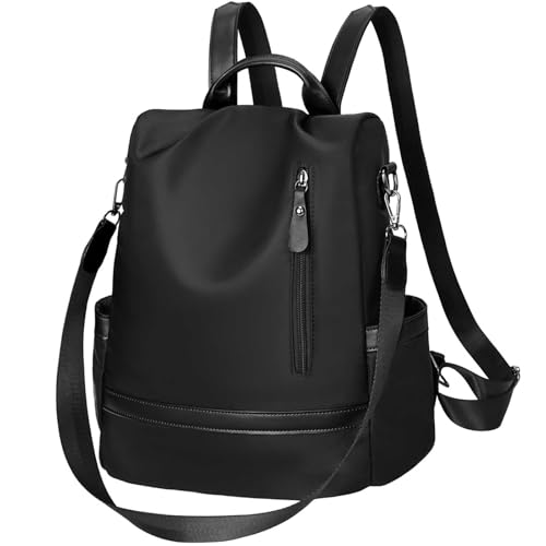 Eshow Sac a Dos Femme Antivol, Sacs à Main Portés Dos Elégant Léger, Petit Sac Bandoulière avec Pochette pour Voyage Travail Loisirs Université Noir