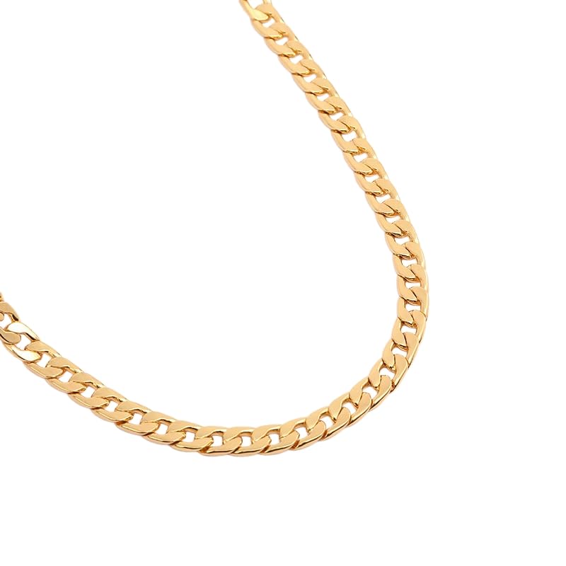 Collar Dorado de Cadena de eslabones Chapado en Oro de 18 Quilates, joyería de Collar de Hip Hop para Hombres y Mujeres