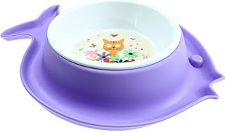 Popuway Stainless High-Grade Melamine Water Food Bowl Pet Feeder with Non-Skid & No