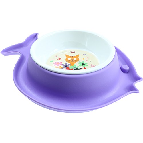 Popuway Stainless High-Grade Melamine Water Food Bowl Pet Feeder with Non-Skid & No