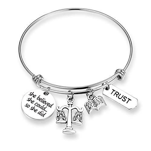 Scales of Justice Lawyer Gifts Lawyer Bracelet Jewelry She Believed She Could Graduation Gift New Lawyer Gift Law Student Bracelet