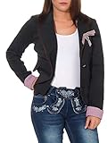Diese schöne taillierte Jacke aus weichem Sweatstoff ergänzt Ihr Outfit fürs Oktoberfest. Das Material in Melange-Optik und aufwendige Details aus niedlichem Karo-Stoff verleihen der Trachtenjacke ein modernes, jugendliches Aussehen. Der schicke Blazer passt nicht nur perfekt zum Dirndl, sondern auch zu trendigen Jeans und süßen T-Shirts im Trachten-Look.