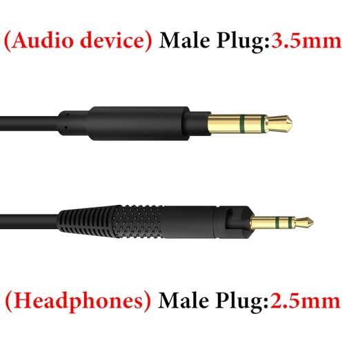 Image of GEEKRIA Audio Cable Compatible with ATH-M70x /M60x /M50x /M40x Headphones, 2.5mm Aux Replacement Stereo Cord (4 ft /1.2 m)