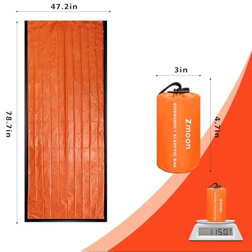 Zmoon Emergency Sleeping Bag Survival Bag, Portable Waterproof Thermal Bivy Sacks,Bivvy Bags,Camping Mylar Sleeping Bag Survival Gear Emergency Blankets Survival Shelter - Image 5