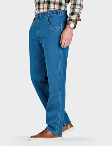 Chums Men's Comfort Fit Elasticated Waist Drawcord Denim Jeans Light Blue4