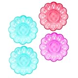 BESPORTBLE 4 Stück Eierhalter aus Kunststoff Platzsparende Eieraufbewahrung Transparenter Eierbehälter Rutschfestes Tablett für Küche und Kühlschrank 24X3 CM Zufällige Zufällige Farbe