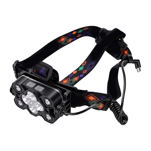 Linterna frontal LED recargable Tipo C de 2500 lm con sensor y 14 modos de luz 3