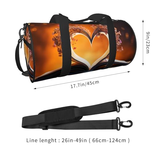 Travel Duffle Bag Weekender Bags for Men Women with Shoe Compartment Large Capacity Weekender Overnight Bag Love Shape Carry On Tote Bags Sport Gym Bag for Travel Yoga, Black, One Size2