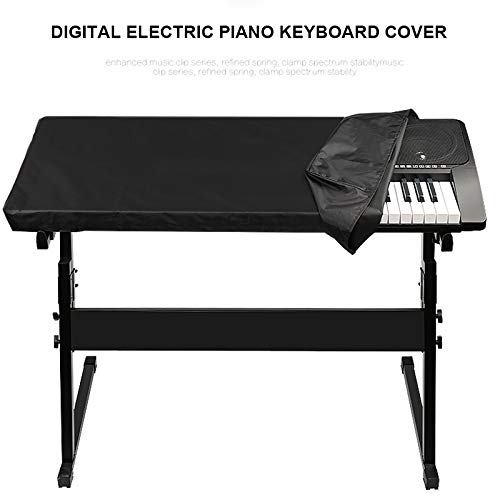 Richele 88-toetsenbord Hoes voor elektrische piano Rekbare stofhoes voor pianotoetsenbord Hoes Stofdicht Zwart… - Image 5