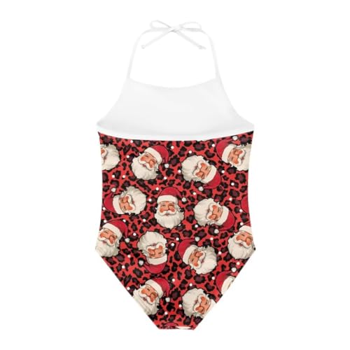 Image of Christmas Girls One-Piece Swimsuits Beach Halter Swimwear Bathing Suit for 3-10 Years