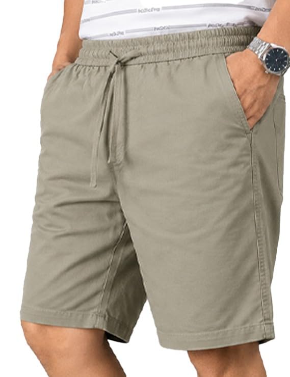Men's 100% Cotton Shorts | Regular Fit Elastic Waist Casual Shorts for Men | Drawstring Summer Wear Half Pants with Dual Side Pockets-picture-30