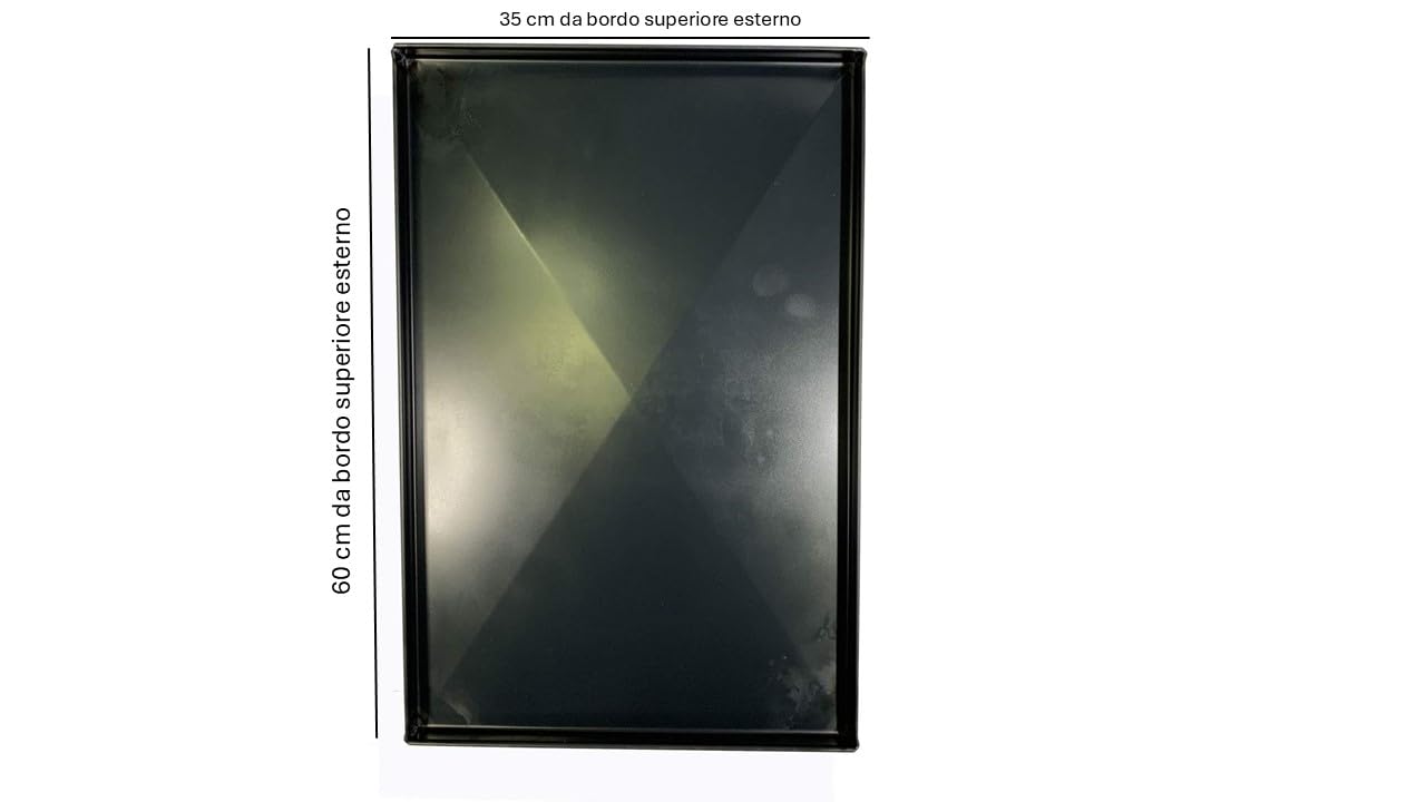 Teglia Per Pizza In Ferro Blu 60x40 Cm - Professionale, Anti-Deformazione, Per Forno A Legna