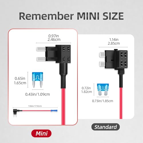 JOREST 4 stuks 16 AWG zekeringhouders stroomzekeringen 12 V-32 V Add-a-Circuit zekeringhouder 14 stuks Mini (2A 3A 5A 7,5A 10A 15A 20A) autozekering + plakband + trekker - Afbeelding 5