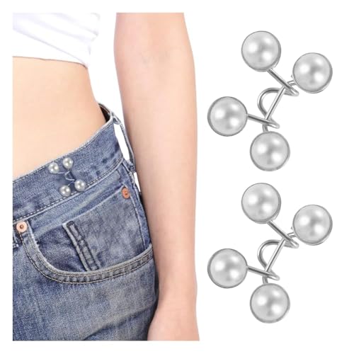 Image of YEKDA Denim Button Kit - 8 PCS Assorted Jeans Buttons for Quick Fix & DIY Adjustment - No-Sew Snap-On Metal Buttons for Pants, Skirts, Shorts - Easy Waist Size Control