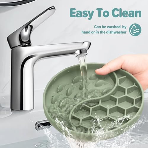 Slow Feeder Dog Bowl, Silicone Pet Food Bowls with Suction Cups, Non-Slip Dog Feeding Bowls Slow Down Pet Eating Speed for Fast Eaters, Anxiety Relief & Fun Added (Green) - Image 6