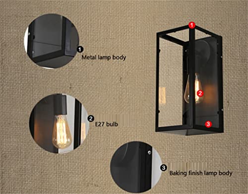 n/a Box Box Mall Loft Industrial Bedside Corridor American American Wall Lights Fixture Iron Home Deco (Color : Black, Size : 1pcs) - Image 6