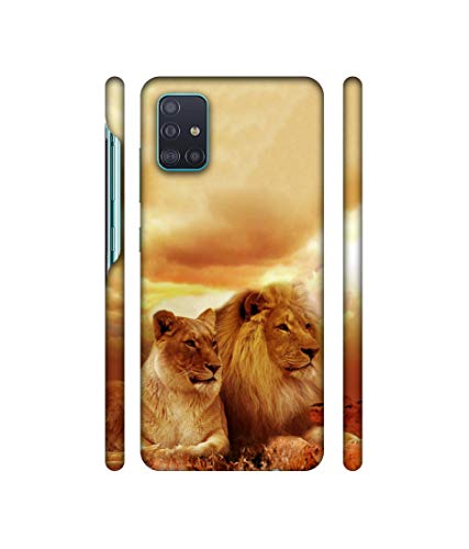 Image of Amazon Brand - Solimo Designer Lion with Lioness 3D Printed Hard Back Case Mobile Cover for Samsung Galaxy A51