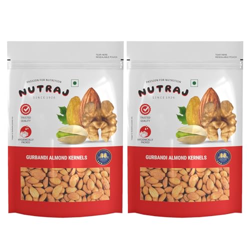 Image of Nutraj Gurbandi Almond Kernels 500g (250g x 2) Pouch | Choti Giri | Badam | Dry Fruits and Nuts | Grocery Item.
