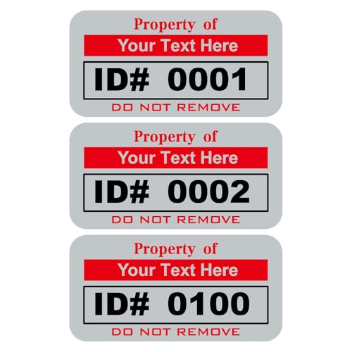 Custom Asset Tags & Tear-Proof Waterproof Labels - Heavy Duty Inventory Stickers for Warehouse Equipment, Logistics Tracking, Packaging (1x2 Inch, 100 Pack) (Red, 100)