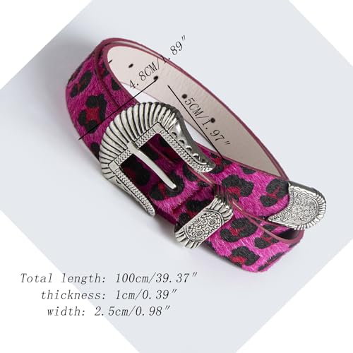 Leopard Print Belt for Woman, Faux Leather Chic Belts for Jeans Pants Animal Print Country Belt Women's Accessories2
