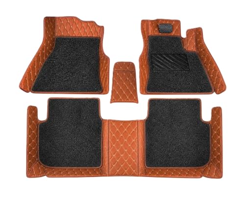 Image of 7D Premium Leatherette Car Foot Mat for Mini Cooper 2 Door | Luxurious & Elegant Look | 100% Waterproof and Dust Proof | Custom Fitted 7D Car Floor Tray Mat - Tan