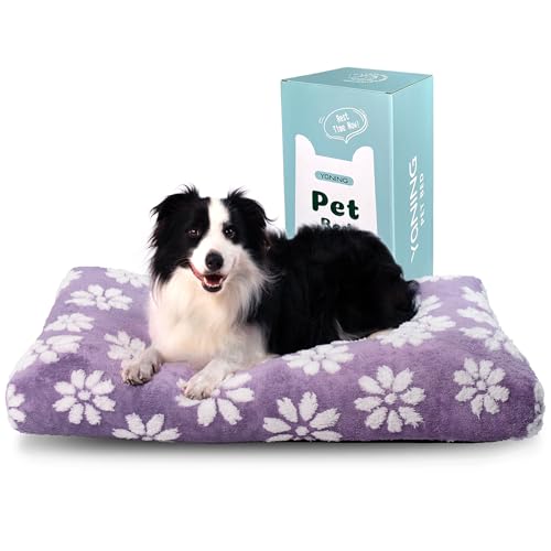 Yaning Dog Beds ��^���p ���킢�� ���� ���p�x�b�h �N���[�g�������p �ӂ�ӂ�y�b�g�x�b�h ���O���\�Ȑ���\�ȃJ�o�[�Ɗ���~�߃{�g���t���A88.9 cm x 55.9 cm�A�p�[�v���t�����[