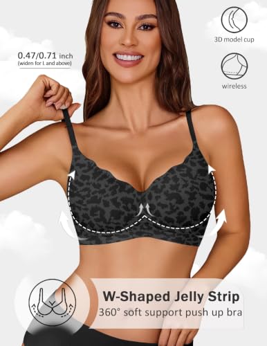 Image of Avidlove Bras for Women No Underwire Seamless Push Up Bra Wireless Soft Bralettes Scalloped Full Coverage Everyday Bra