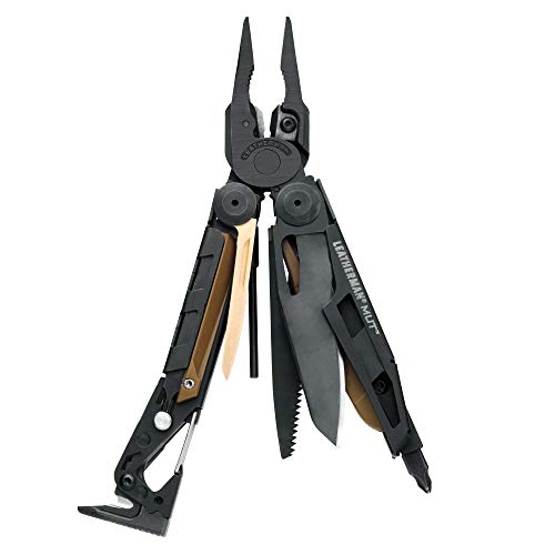 LEATHERMAN, MUT Multitool with Premium Replaceable Wire Cutters and Firearm Tools, Black with MOLLE Brown Sheath (FFP)