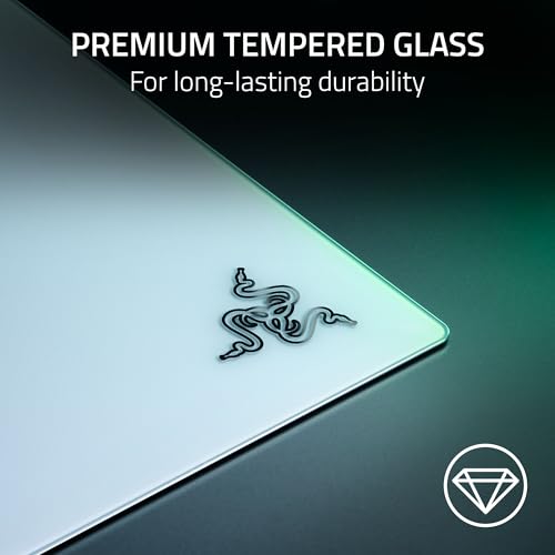 Image of Razer Atlas Pro Tempered Glass Gaming Mouse Mat - Ultra-Thin 1.9mm, Dirt and Scratch Resistant, Ultra‑Smooth Low‑Friction Surface, Optimized for Optical Sensors, Anti-Slip Base - White