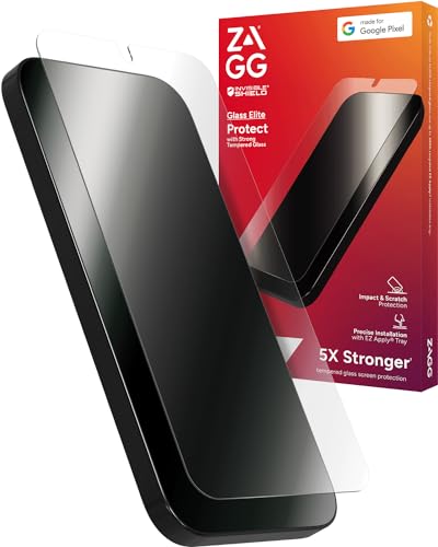 ZAGG Glass Elite Google Pixel 8a Screen Protector - Ultra-Durable Tempered Glass, 5X Stronger, Smudge-Free, Easy Install, Eco-Friendly