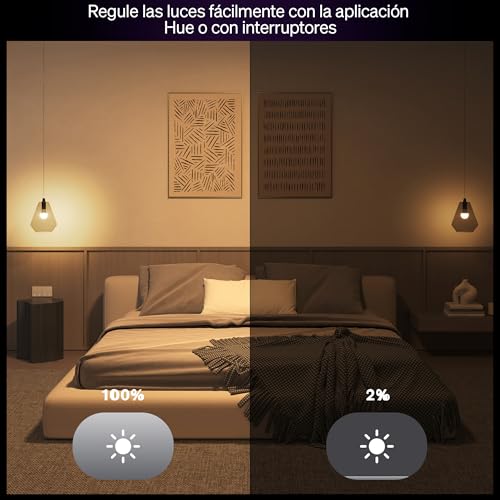 Bombillas led inteligentes E27 regulables en Kit Inicio Hue con conexion Alexa y Google 5