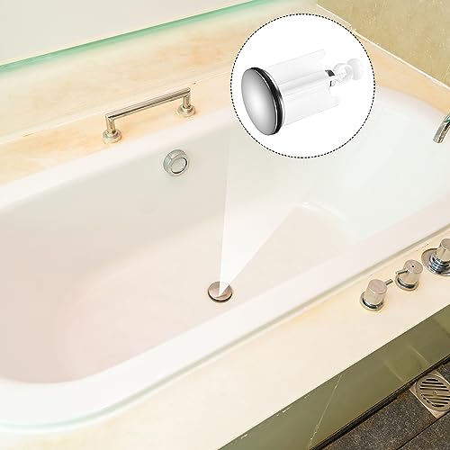Aoyfuwell Waschbeckenstöpsel, 2 STK verchromte Abflussstopfen, Universal Badewannenstöpsel Höhenverstellbar, Abfluss Stöpsel mit Dichtung für Küche Bad Handelsüblichen Waschbecken (Weiß)