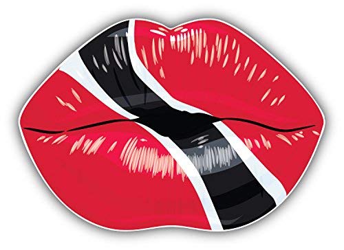 DG Graphics Trinidad and Tobago Flag Lips Art Decor 5'' x 4'' Vinyl Decal Sticker Wall Window Any Smooth Surface