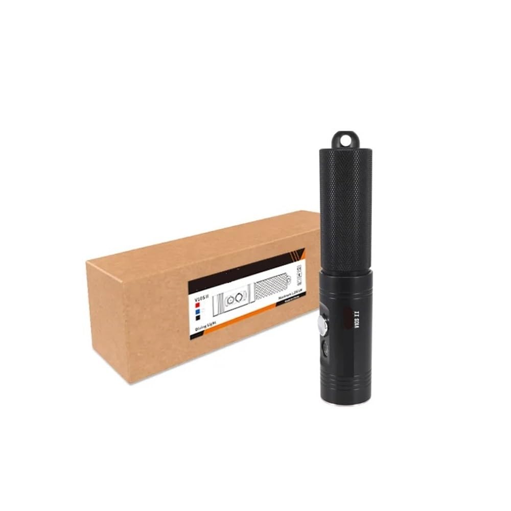 V10S II 1200 lumen Lampada for immersione subacquea Lampada for istruttore di immersione Torcia for studenti subacquei Torcia subacquea subacquea da 100 m Avventura di campeggio(Red,EVA V10S II batter