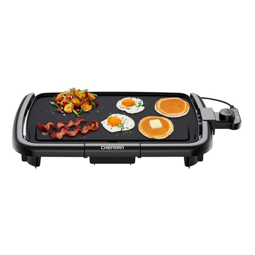 La Mejor Selección de Parrilla Electrica Turmix favoritos de las personas. 43 Chefman Plancha eléctrica con control de temperatura extraíble, parrilla ideal para hamburguesas, huevos, plancha para panqueques, superficie de cocción antiadherente fácil de...