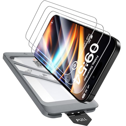 Image of TAURI 3 Pack for iPhone 17 Pro Max Screen Protector 6.9 inch with Auto-Installation Tool, Tempered Glass, Scratch-Resistant, [Military Grade Protection] Film