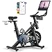 MERACH Heimtrainer Fahrrad mit 15,6" FHD-Bildschirm(180°/90° drehbar), leises Magnetbremssystem Indoor Cycling Bike für Zuhause, App-kompatibel mit Merach App Coaching, Zwift & Kinomap, bis 136KG