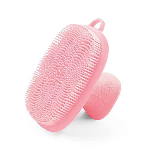 INKERLEE Soft Manual Facial Cleansing Brush, Anti-Slip Handheld Silicone Face Massage Scrubber Brush, Gentle Exfoliating Scrub Wash Pad for Women Man Skin Care