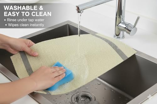 Image of Dribble Premium PVC Placemats Set of 6 | Heat-Resistant, Washable, Waterproof Table Mats | Anti-Slip Dining Table Placemats for Kitchen & Home Decor - 45x30cm, Design - Ivory Charm