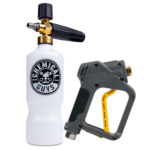 Image of Chemical Guys EQP402 Snubby Pressure Washer Gun, Foam Cannon Attachment + EQP 310 TORQ Professional Foam Cannon Max Foam 8 (For Car, Truck, Home, RV, Boat, Connects To Pressure Washer) - 2 Item Bundle