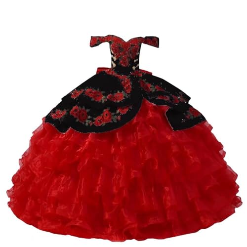 Floral Applique Pearls Quinceanera Dresses Charro Mexcian Style Ball Gown Sweet 15 Girls 2025